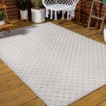 Rabat High-low Pile Mini-diamond Trellis Area Rug